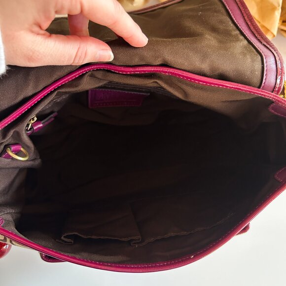 Vintage Y2K Coach Legacy Ali Purple Signature Canvas Flap Shoulder Bag F12857 - Picture 9 of 10